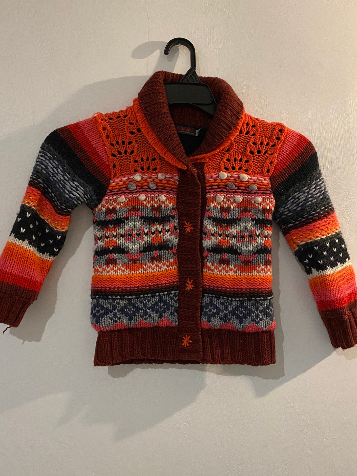 Gilet effet laine enfant rouge/beige/noir – 6 ans – Catimini