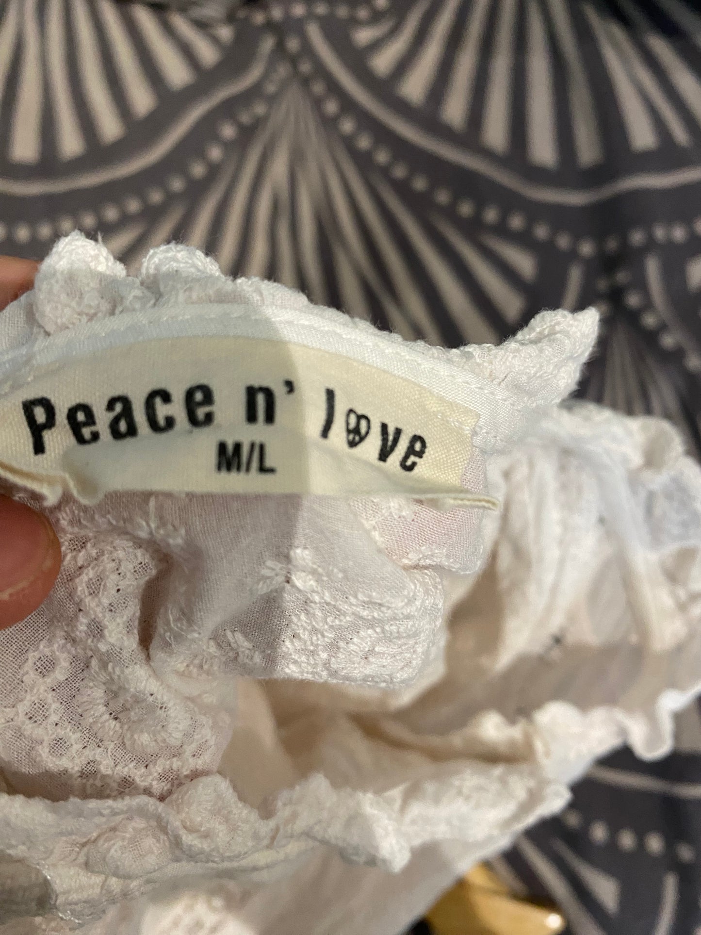 ✨ Chemise effet brodé écru rosé cintrée – Peace and Love – M/L