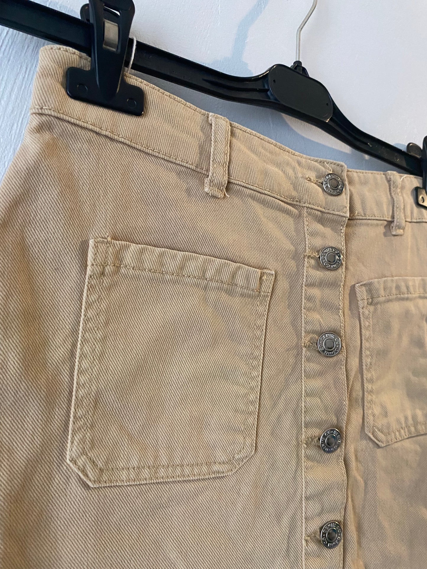 jupe beige – boutons devant – taille 36 – denim & co
