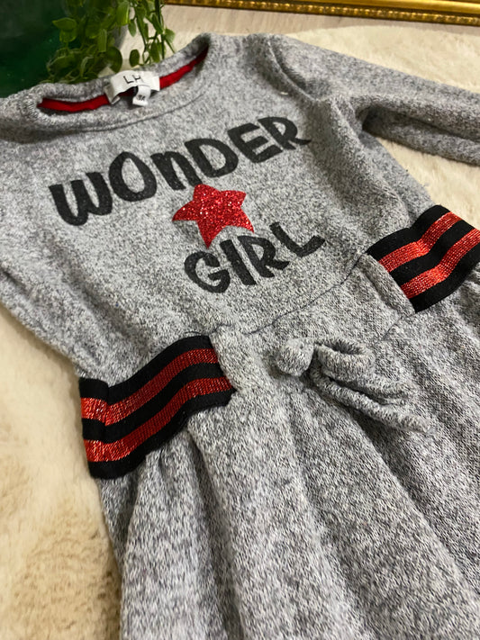 Robe grise chinée Wonder Girl – La Halle – 3 ans 👧✨
