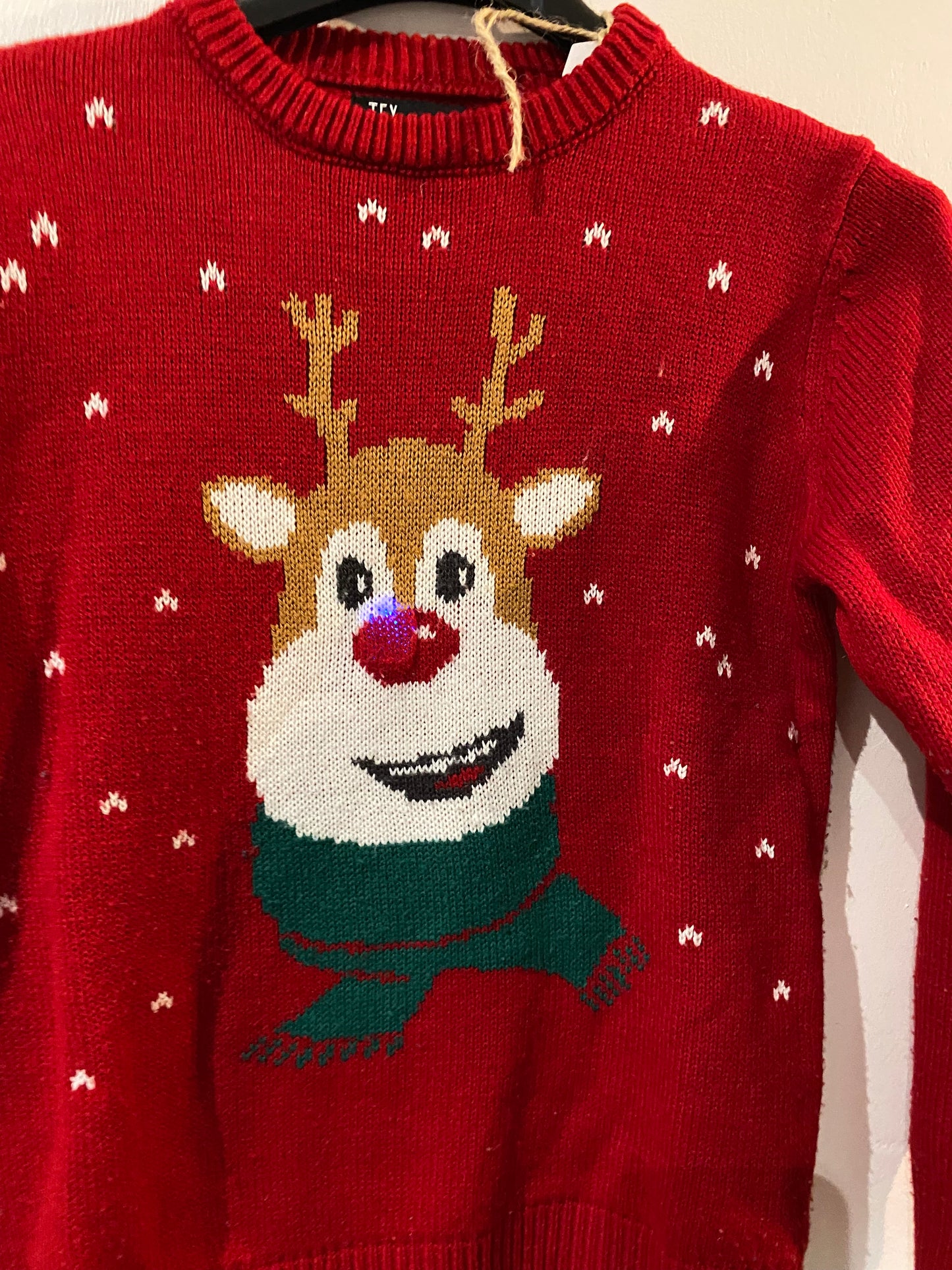 pull noël rennes lumineux – 7/8 ans – tex