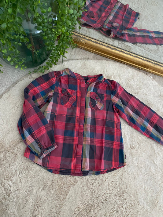 👕 Chemise tons rouge/rose – 3 ans