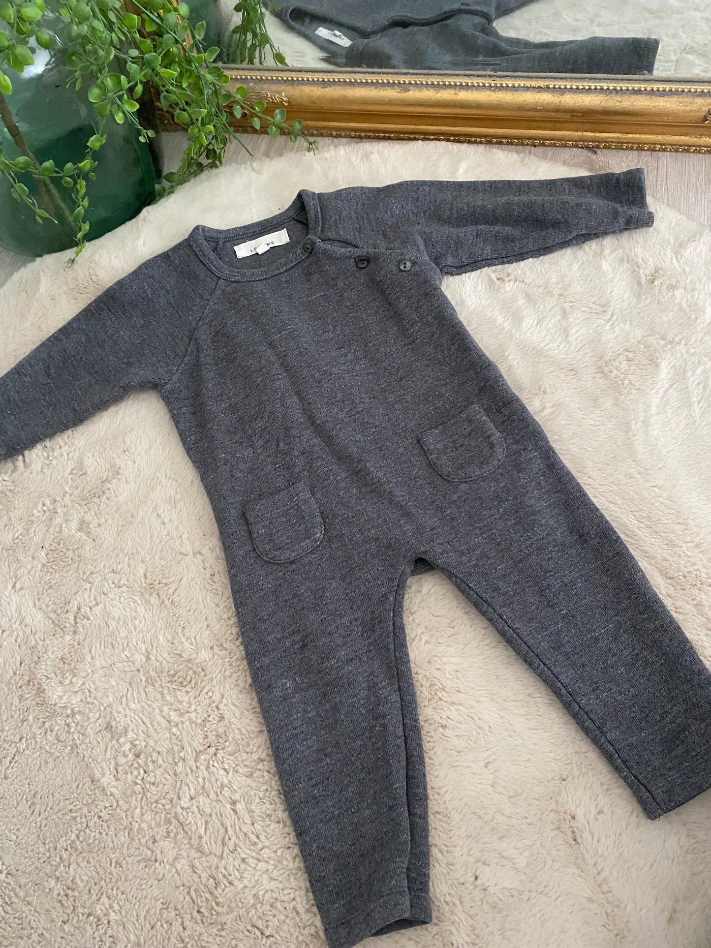 Combinaison gris anthracite LEBÔME – 18/24 mois 👶✨