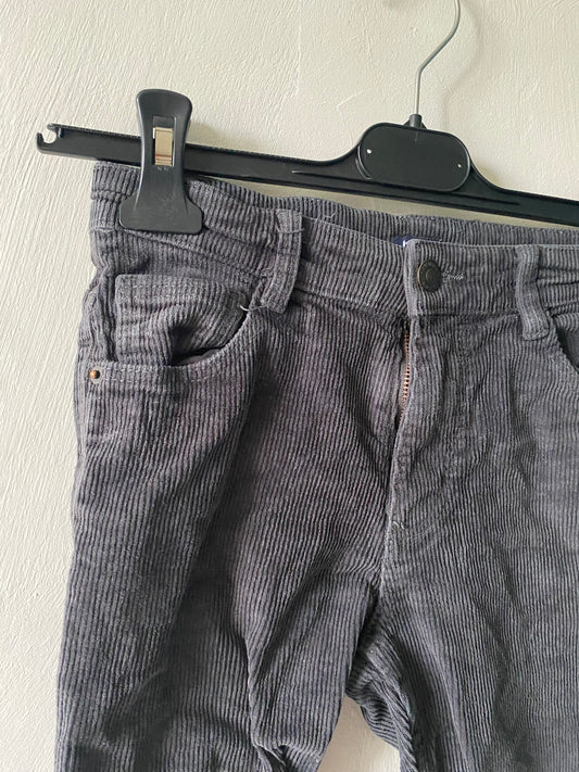 Pantalon velours côtelé gris Kiabi – Taille 10 ans