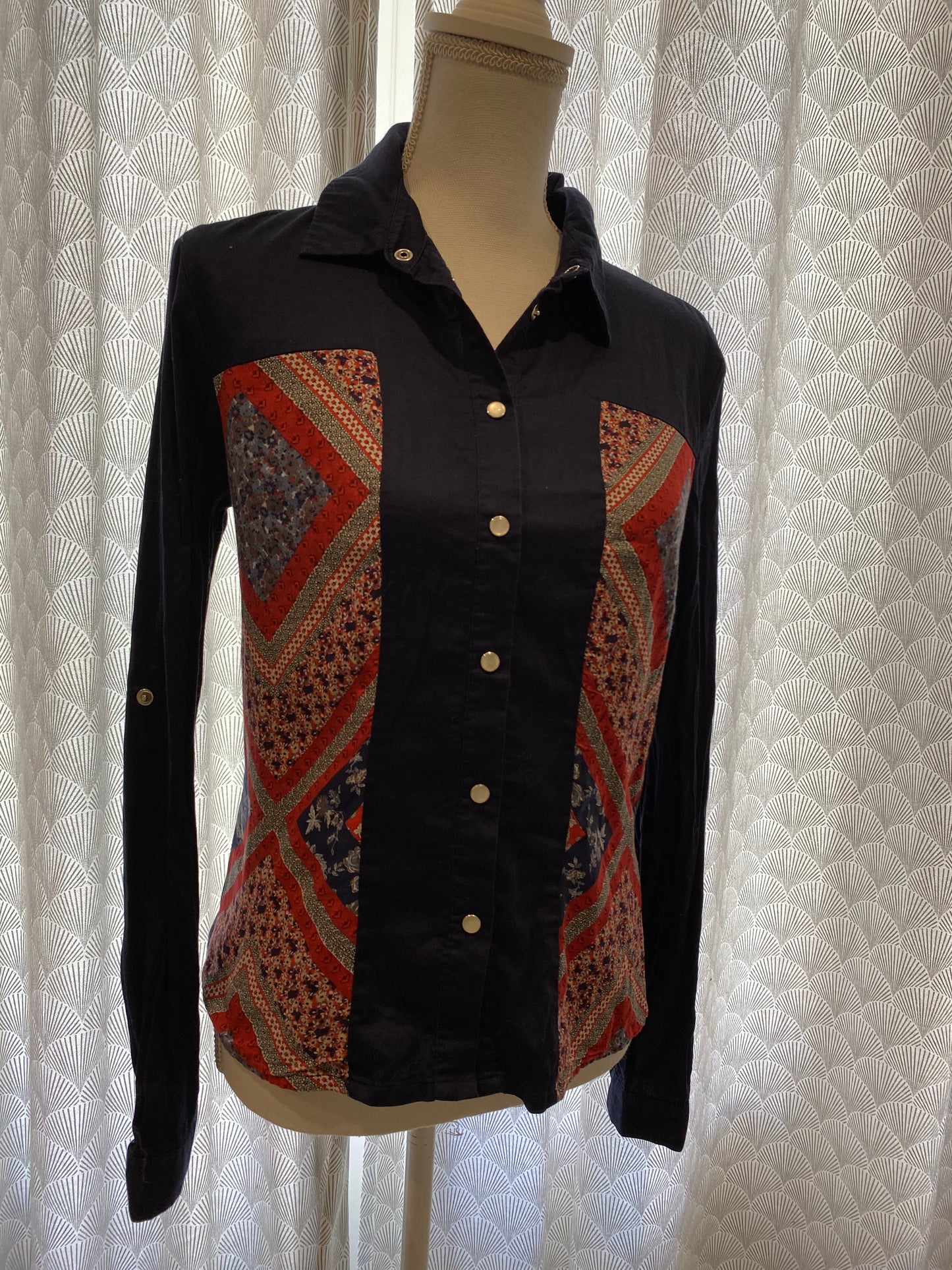 Chemise cintrée à boutons pression – Naf Naf – 38/40