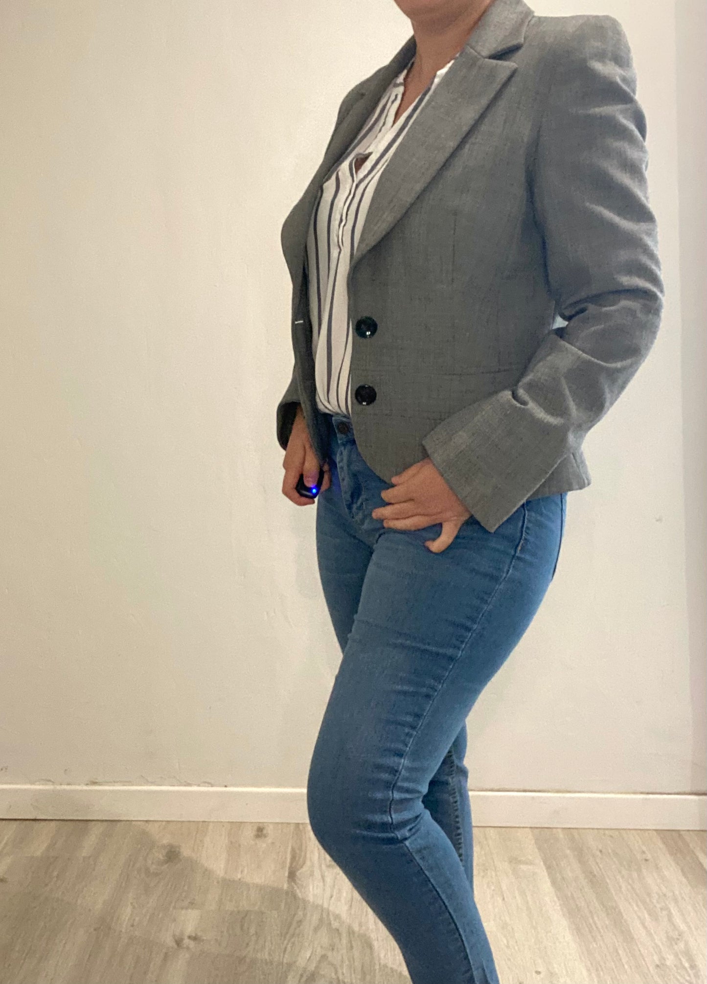 Blazer court gris