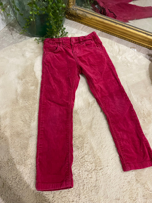 Pantalon velours fuchsia – Okaïdi – 4 ans