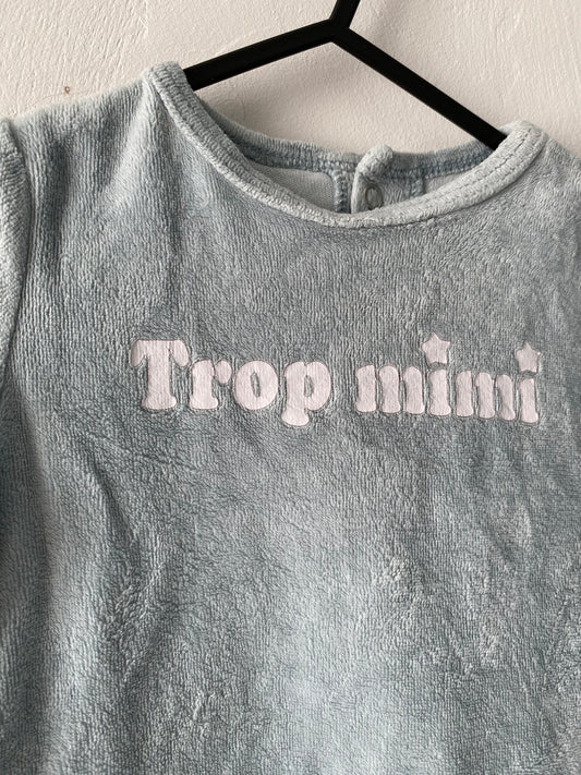 Pyjama 1 pièce bleu ciel – 6 mois – Gémo