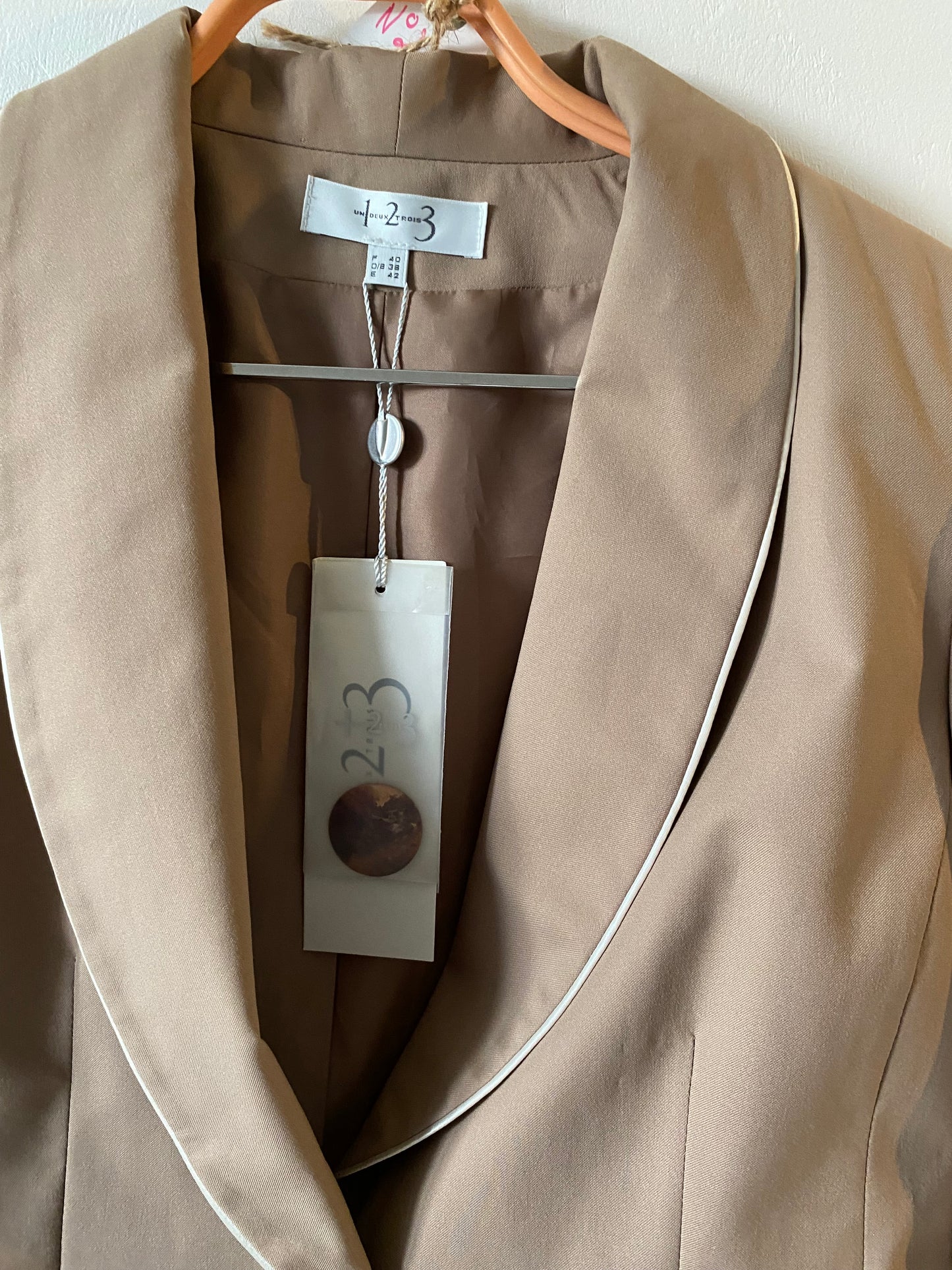 Blazer beige et blanc – 1.2.3 – Neuf avec étiquettes