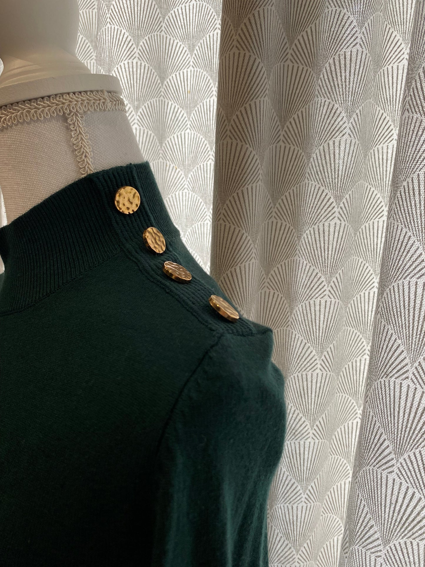 Col roulé vert sapin PROMOD – Taille M 🌲✨