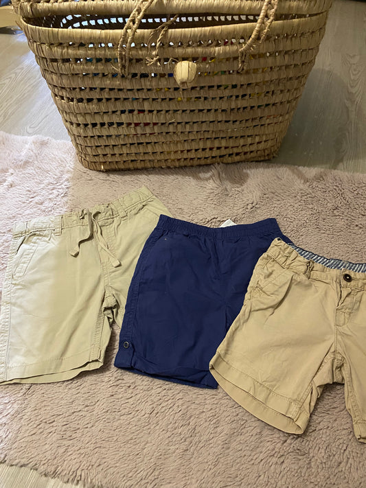 🩳 Lot 3 shorts longs bébé garçon – 24 mois – 2 beiges + 1 marine – Très bon état