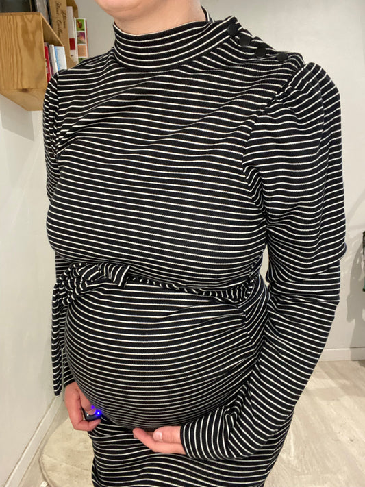 Robe moulante noire et blanche – Mamalicious – Taille M/L