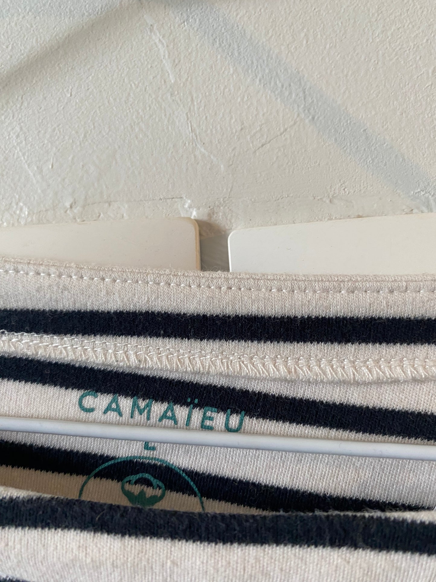 Haut marinière manches 3/4 – Boutons dorés épaules – Taille M