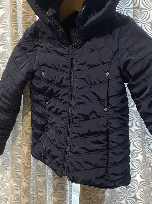 🧥 Manteau marine intérieur fourrure – Obaïbi – 6 ans