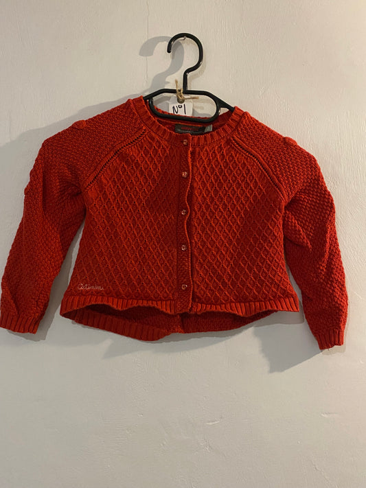 Gilet enfant rouge effet laine légèrement brillant – 4 ans – Catimini