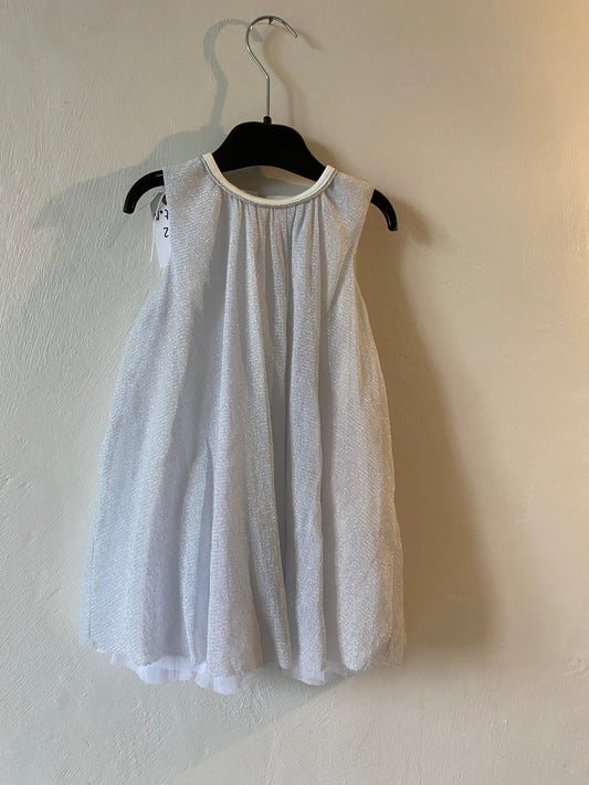 Robe bébé blanche & argent – 23 mois – TEX ✨