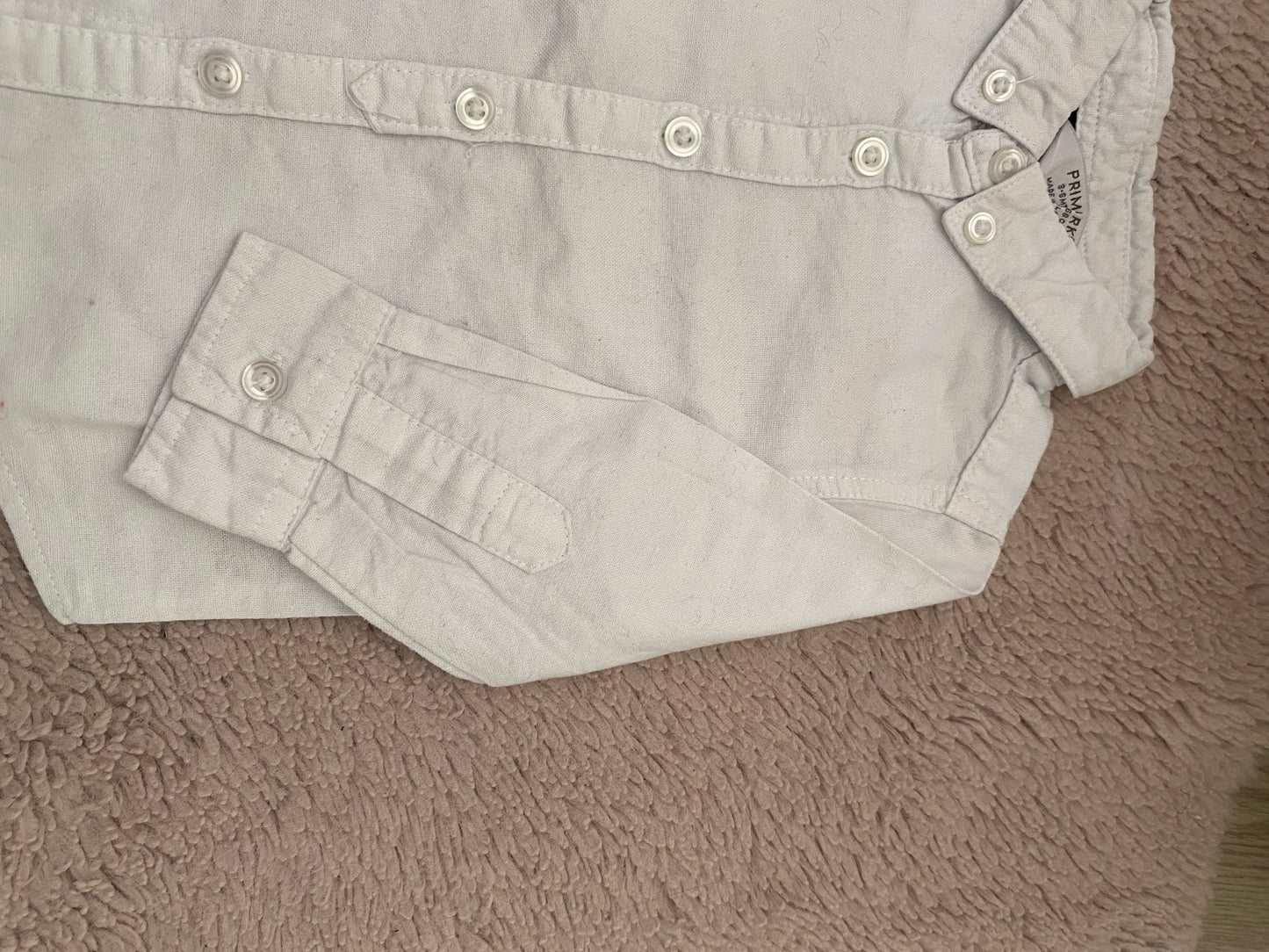 🤍 Chemise blanche épaisse – Primark – 3/6 mois
