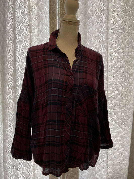 Chemise à carreaux prune – Promod – M