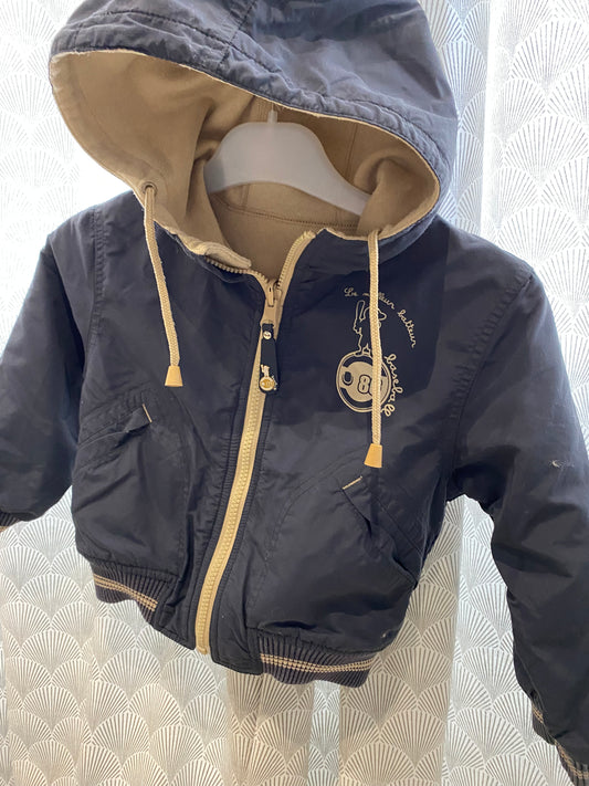 Blouson gris et beige – DPAM – 3 ans