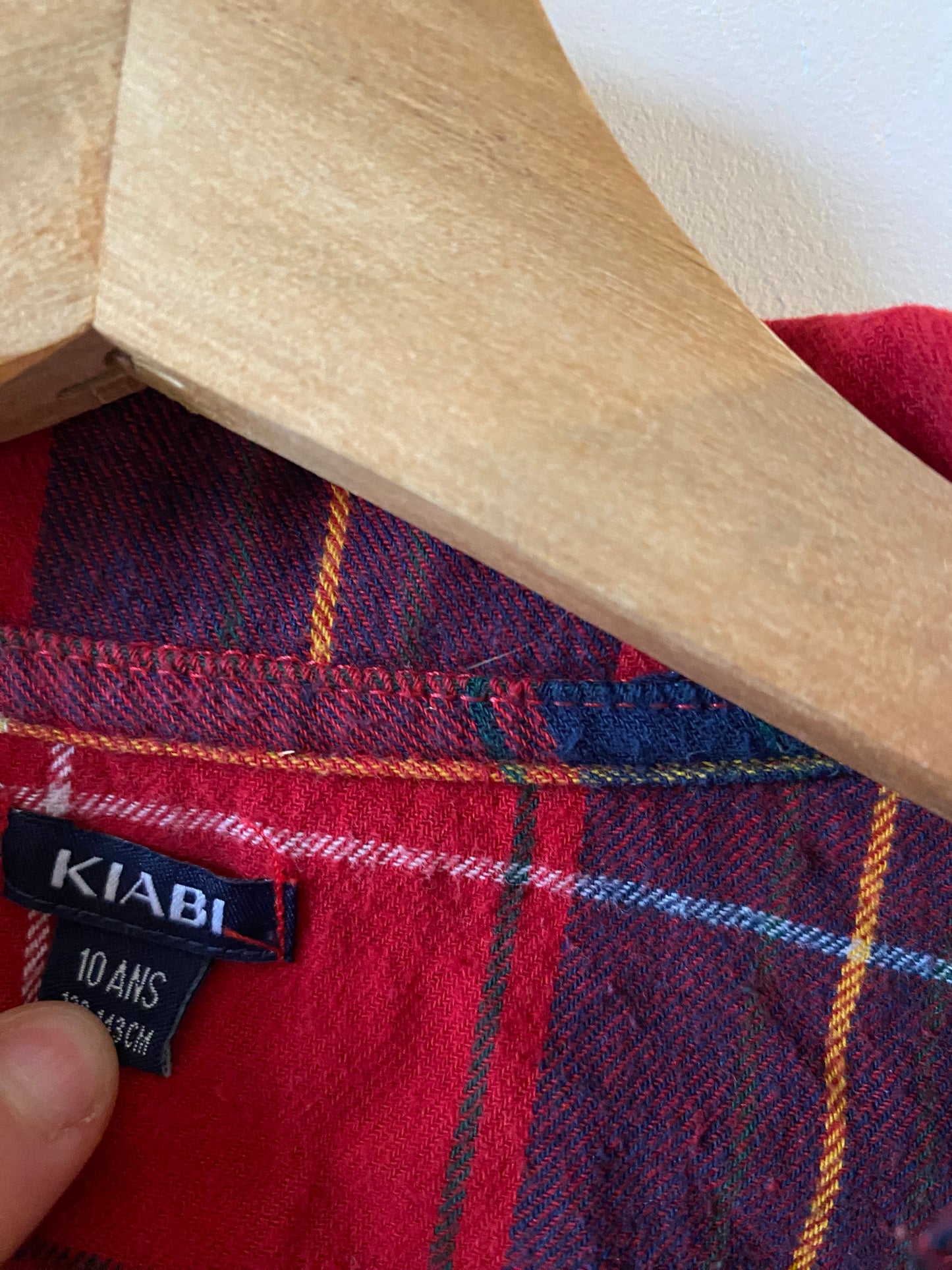 10 ans – Pyjama à carreaux rouge effet flanelle – Kiabi