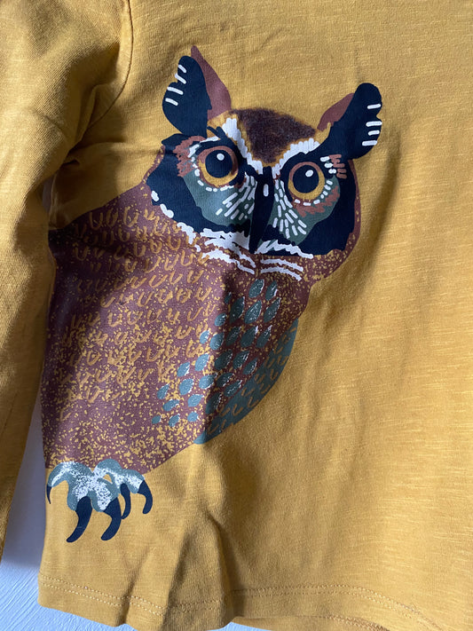 T-shirt manches longues DPAM hibou moutarde - 3 ans (94 cm)