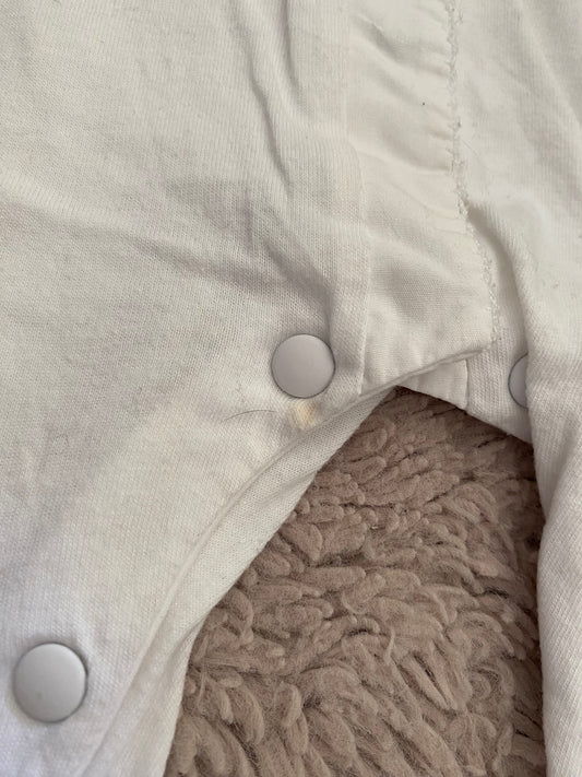 🤍 Pyjama blanc col froufrou – Tartine et Chocolat – 3 mois – ouverture devant