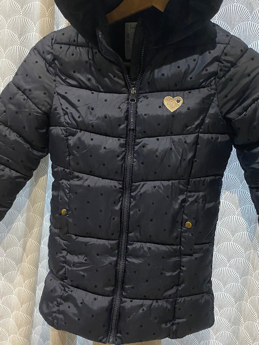 ❄️ Doudoune longue marine à capuche – Vertbaudet – 7 ans