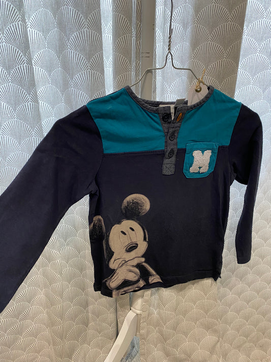 T-shirt manches longues bicolore Mickey – 6 ans
