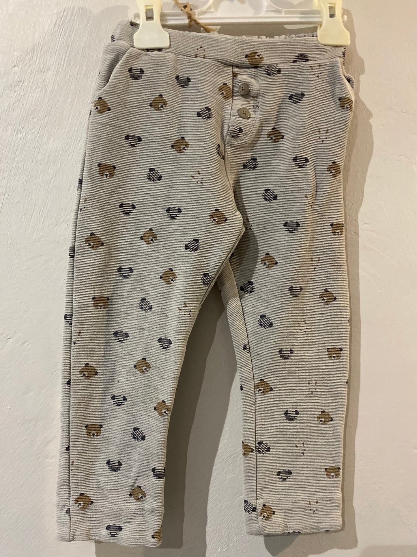 Pantalon gris motif ours – Obaïbi – 3 ans