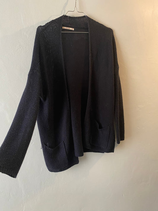 Gilet mi-long marine – Pull&Bear – Taille 38