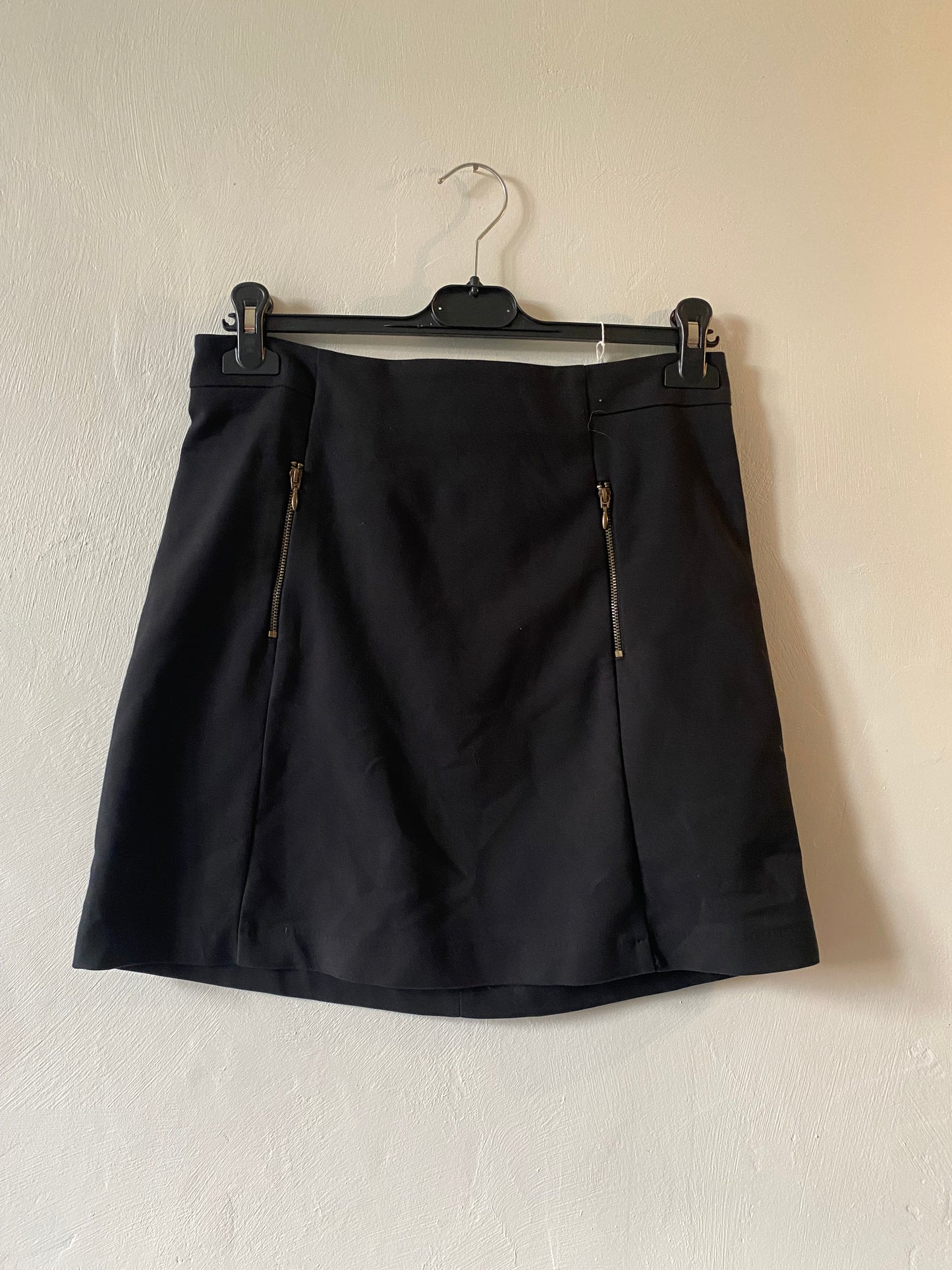 Jupe crayon courte noire – Zip doré – Camaïeu – Taille 38