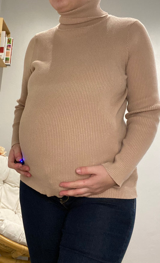 Col roulé beige M
