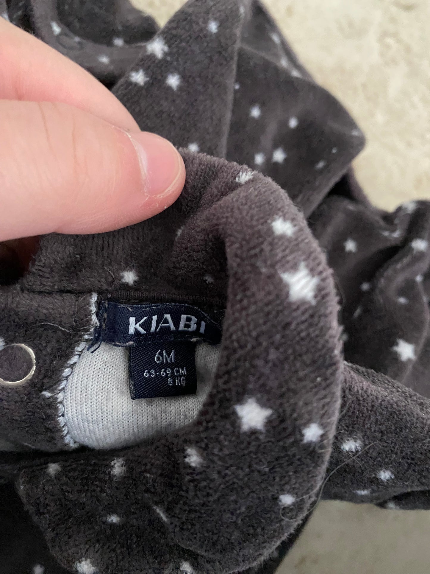 Pyjama noir à étoiles blanches et renard – 6 mois 🦊✨