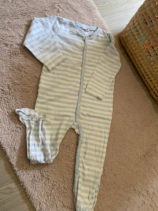 💙 Pyjama 1 pièce bleu rayé – In Extenso – 36 mois – ouverture devant