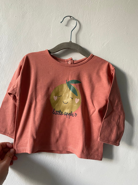 T-shirt manches longues Vertbaudet "Little Apple" - 12 mois (74 cm)