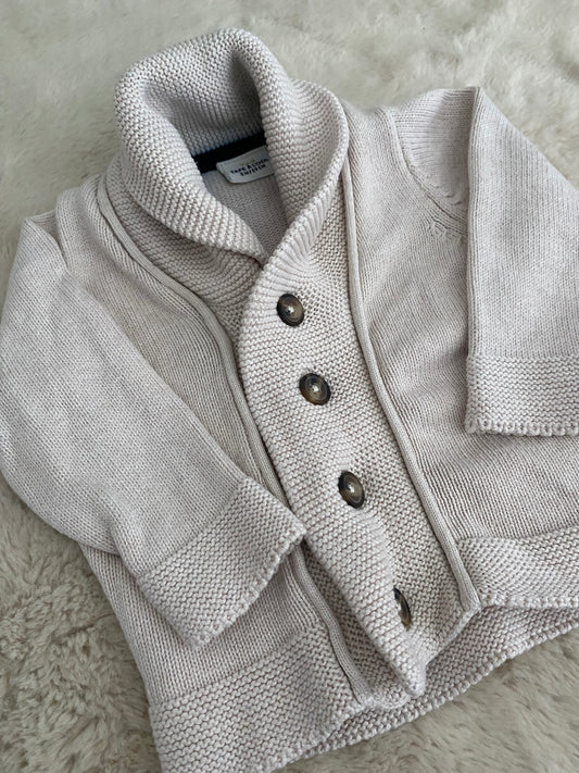 Gilet crème à gros boutons – col montant – taille 3 mois – Tape à l’Œil 🤍✨