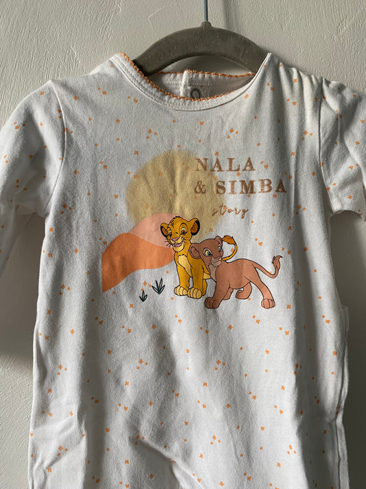 Pyjama Disney Le Roi Lion (Nala & Simba) - 6 mois - Coton Bio