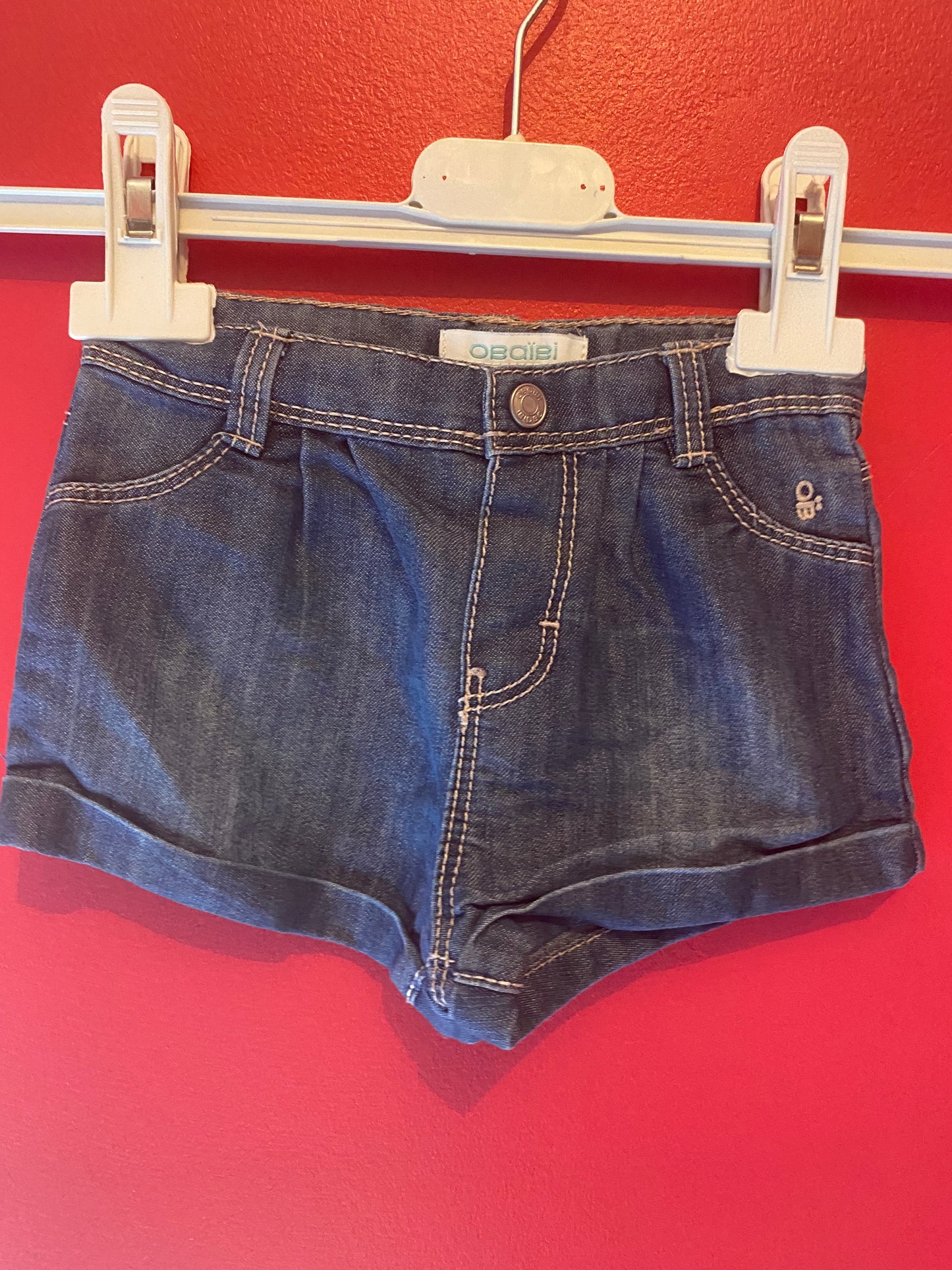 Short long en jean léger – Obaïbi – 18 mois