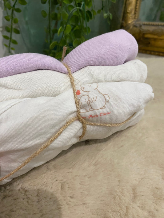 Lot de 3 bodies manches longues bébé – 6 mois – In Extenso