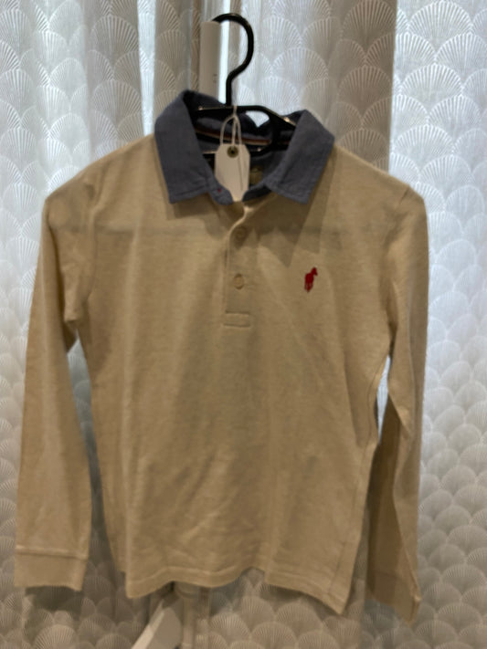 Polo beige à col bleu – 10 ans – Gentlemen Farmer