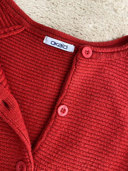 🧥 Gilet rouge – Okaïdi – 8 ans