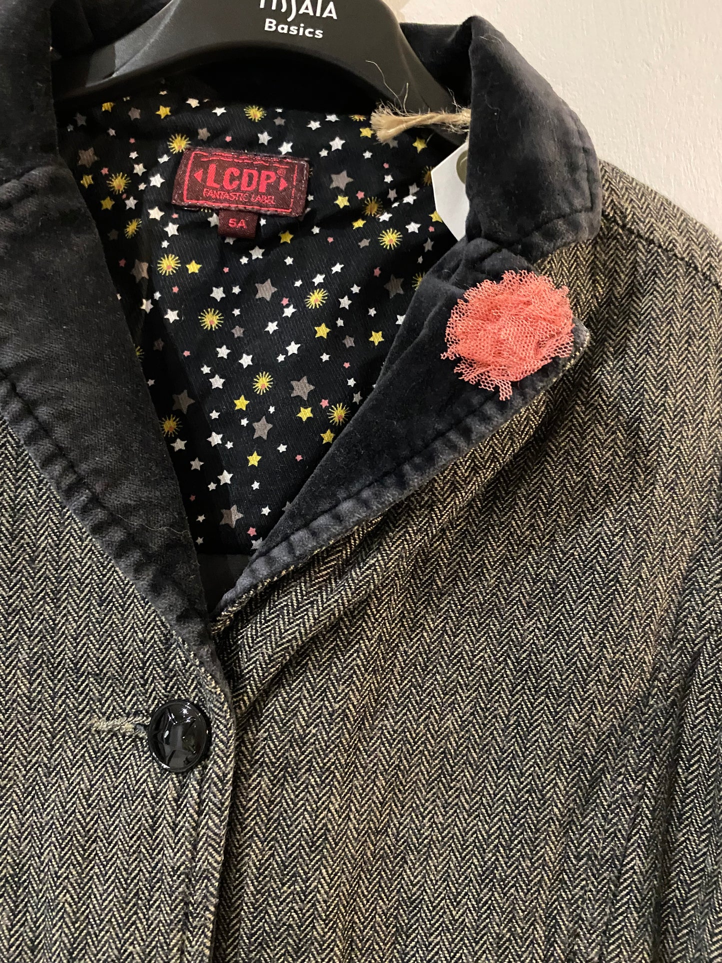 blazer bi-matière effet velours – 5 ans – lcdp